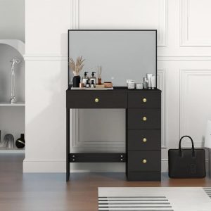 Get it now Bedroom Vanity Table with 5 Storage Drawers