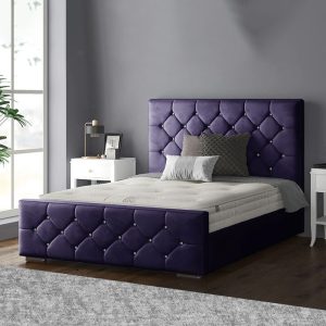 Bristol Diamonds Design Velvet Tufted Bed Buy Now