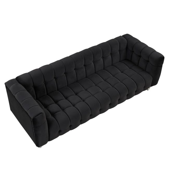 Buttoned Tufted Backrest Loveseat Sofa