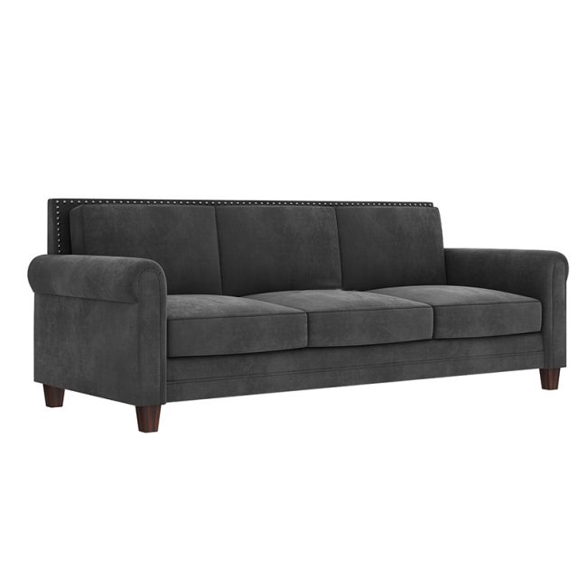 Chesterfield Rolled Arms Button Tufted Couch