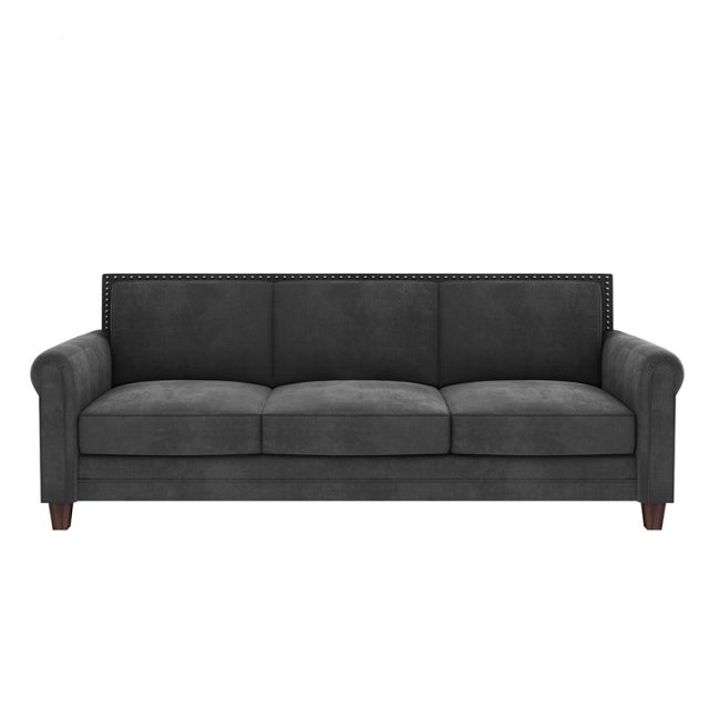 Chesterfield Rolled Arms Button Tufted Couch