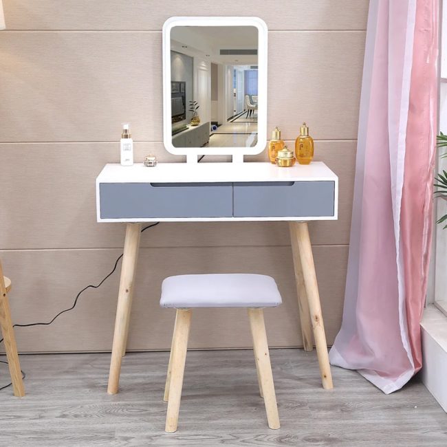 Contemporary Dressing Table with Mirror