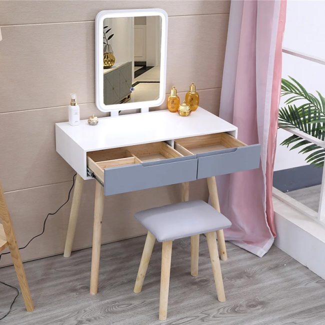 Contemporary Dressing Table with Mirror