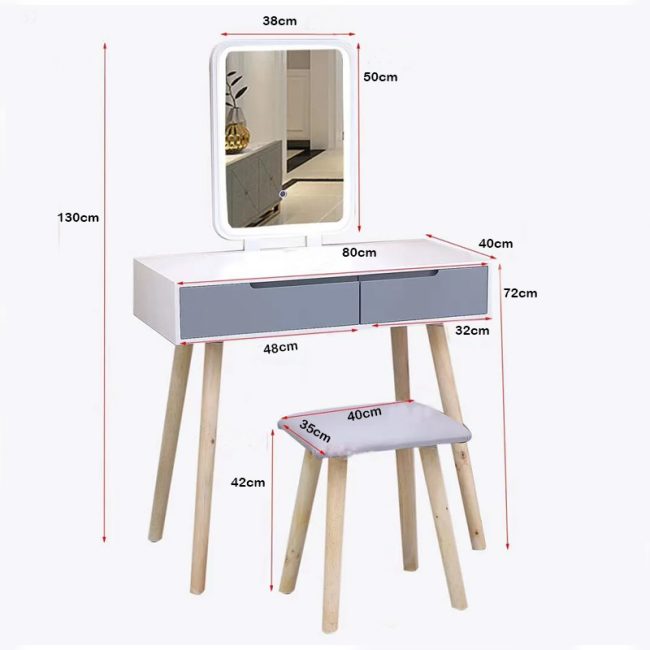 Contemporary Dressing Table with Mirror