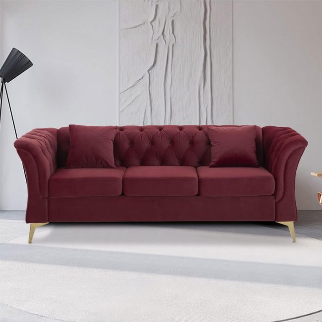 Curved Arm 3 Seater Sofa for Living Room