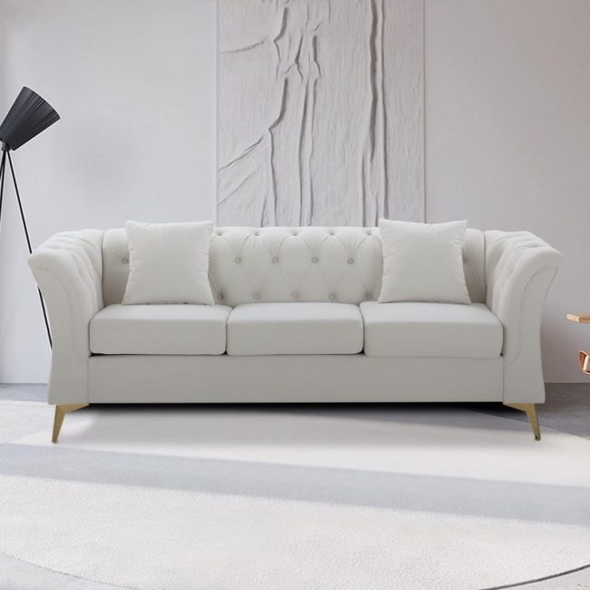 Curved Arm 3 Seater Sofa for Living Room