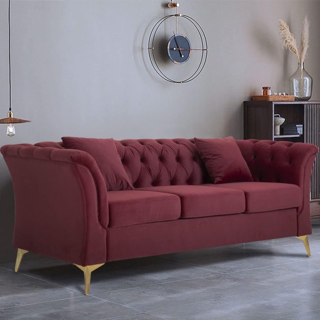 Curved Arm 3 Seater Sofa for Living Room