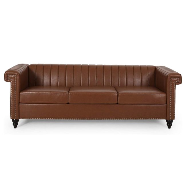 Drury Channel Stitch 3 Seater Nailhead Couch