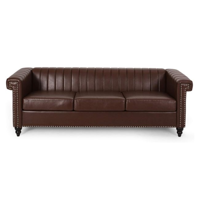 Drury Channel Stitch 3 Seater Nailhead Couch