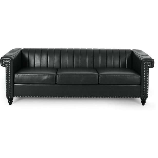 Drury Channel Stitch 3 Seater Nailhead Couch