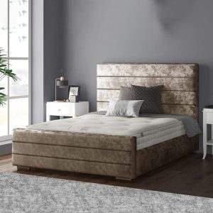 Elegance Starched Velvet Headboard Bed Frame Shop today