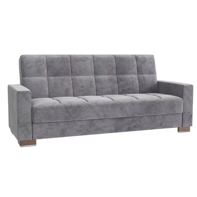 Elegant Square Tufted Backrest Velvet Sofa