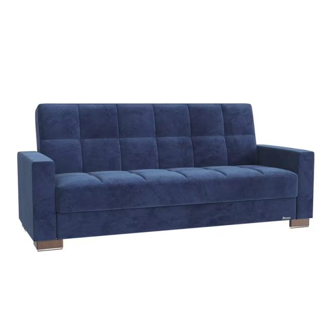 Elegant Square Tufted Backrest Velvet Sofa