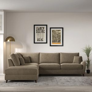 FSM Amelia Textured Velvet Corner Sofa