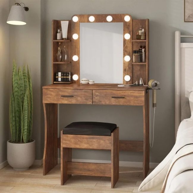 FSM Dressing Table Set with 2 Large Drawers