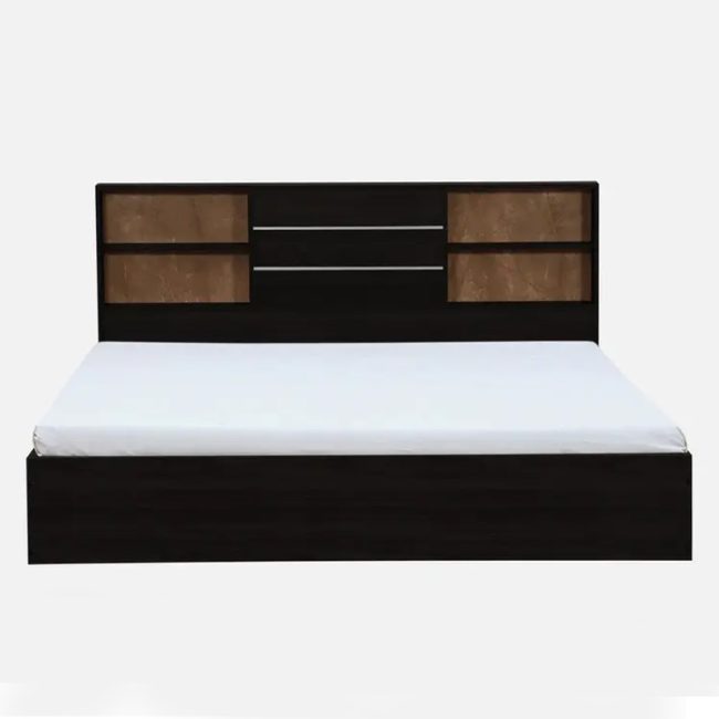 FSM Engineered wood Bed with storage in Headboard