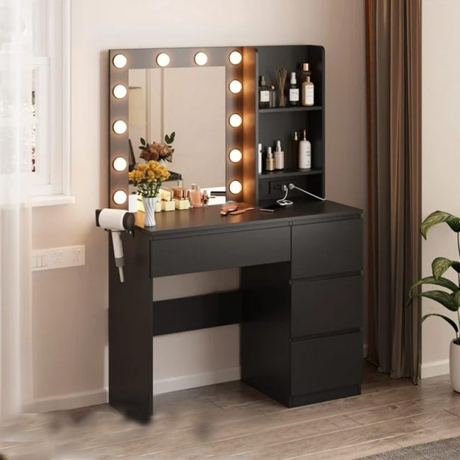 FSM Modern Dressing Table 4 Drawers and Mirror