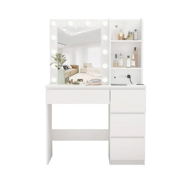 FSM Modern Dressing Table 4 Drawers and Mirror