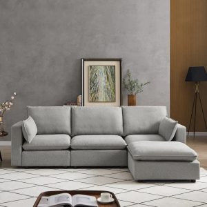 FSM Square Arm L Shaped Sectional Sofas