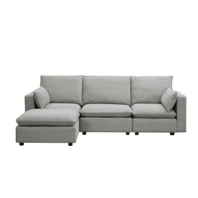 FSM Square Arm L Shaped Sectional Sofa