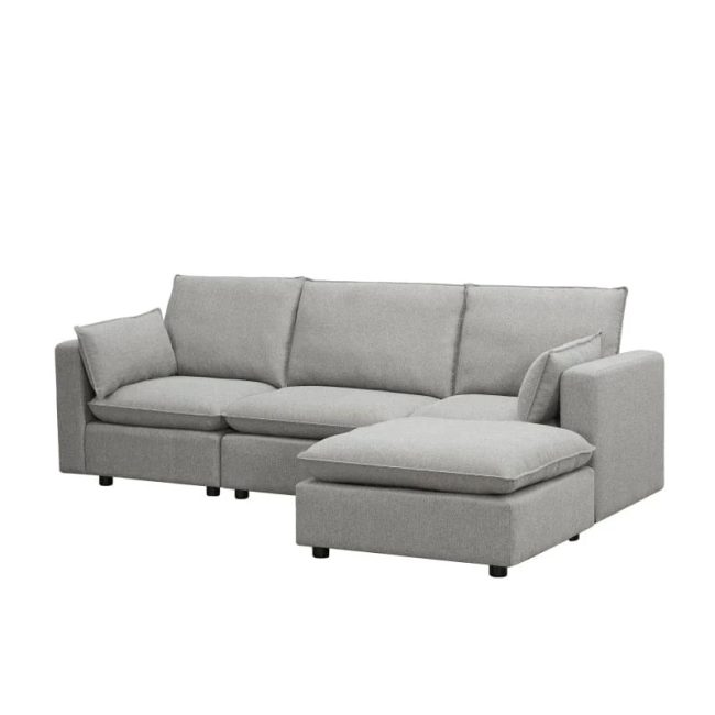 FSM Square Arm L Shaped Sectional Sofa