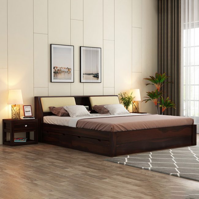 FSM Wooden Bed with Full Drawer Storage