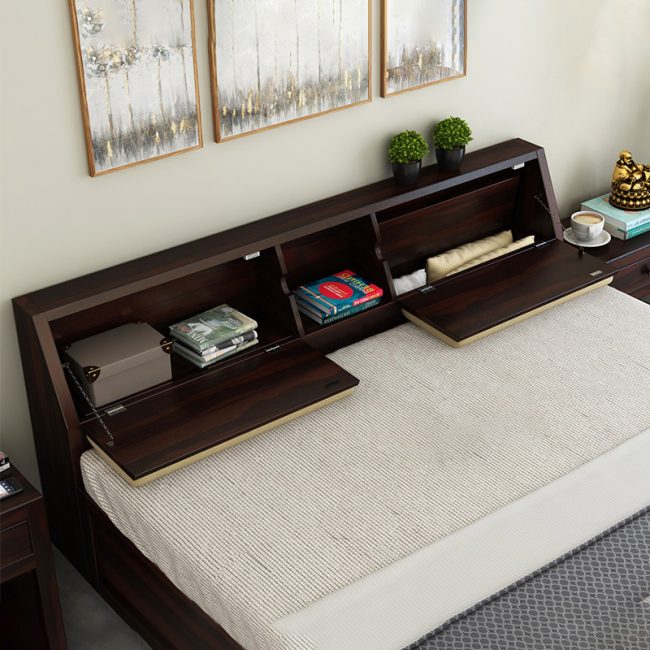 FSM Wooden Bed with Full Drawer Storage