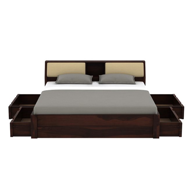 FSM Wooden Bed with Full Drawer Storage