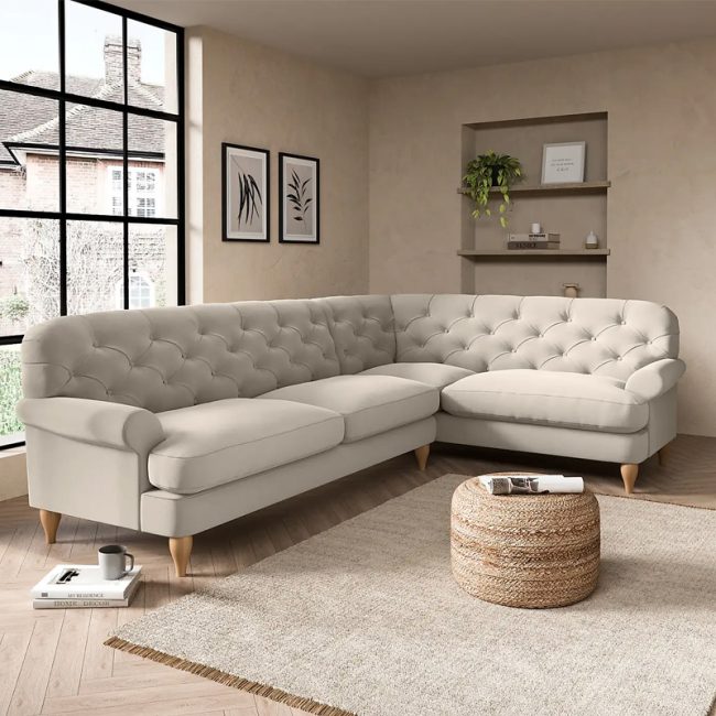 FSM stylish Velvet 4 Seater Corner Sofa