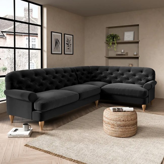 FSM stylish Velvet 4 Seater Corner Sofa