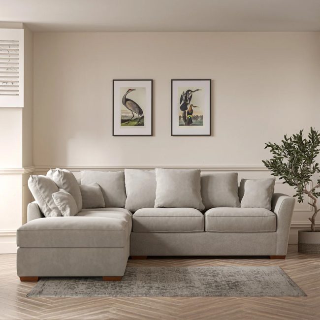 Florence Soft Brushed Left Facing Corner Sofa