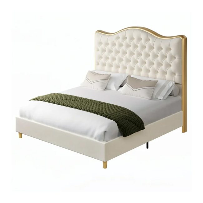 Gold luxurious Borders Headboard Bed