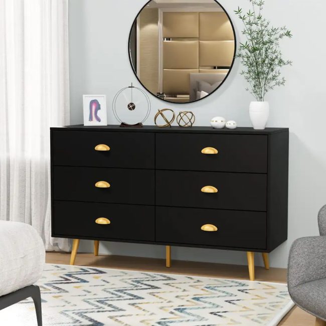 Golden Handle Chest of Drawers