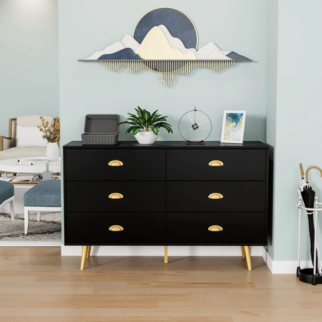 Golden Handle Chest of Drawers