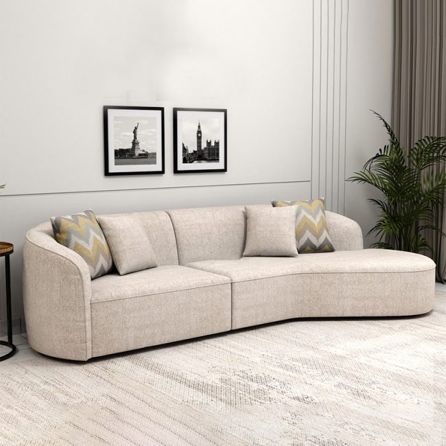 Luxury Curved Design 5 Seater Fabric Sofa