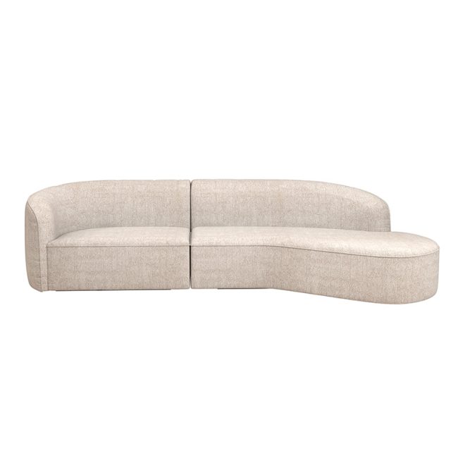 Luxury Curved Design 5 Seater Fabric Sofa