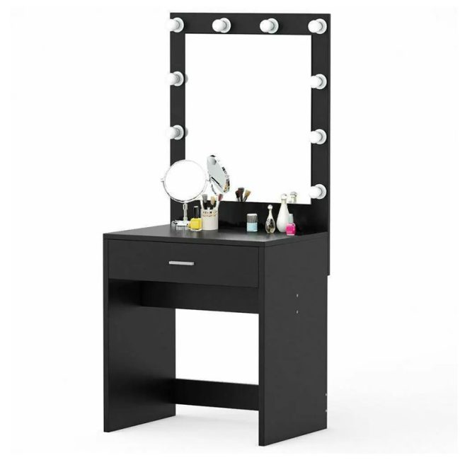 Makeup Dressing Table with LED Lighted Mirror