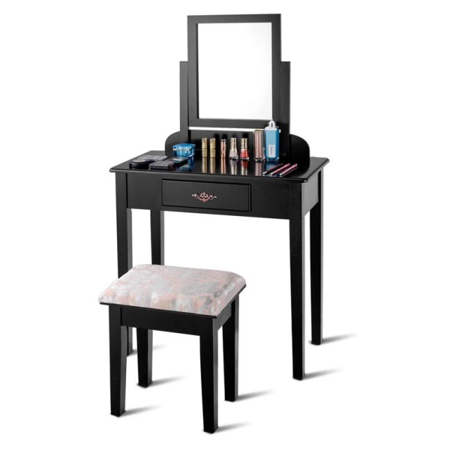 Minimalist Dressing Table with Square Stool