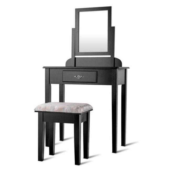 Minimalist Dressing Table with Square Stool