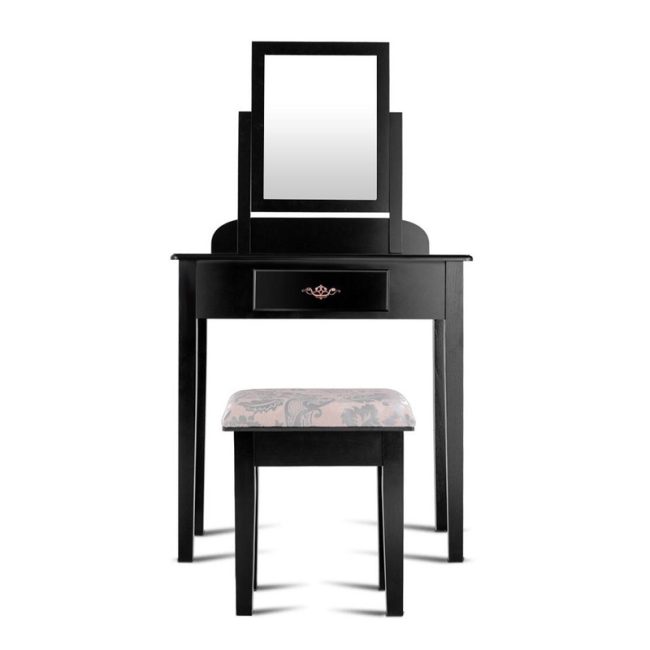 Minimalist Dressing Table with Square Stool