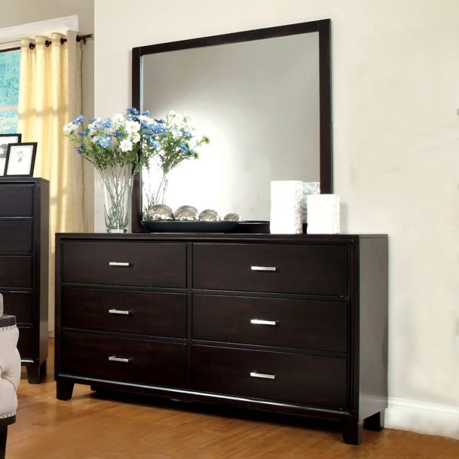 Modern 6-Drawer Dressing Table with Mirror