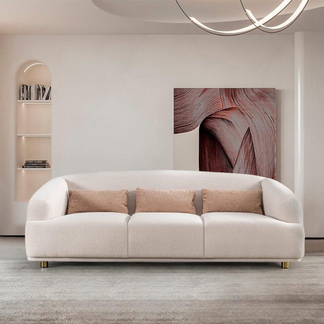 Modern Barrel Back Style Cushion Couch