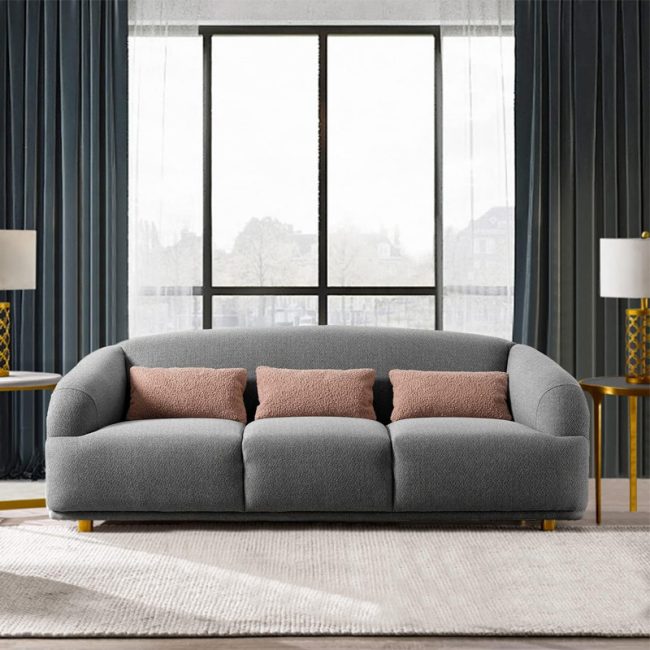 Modern Barrel Back Style Cushion Couch