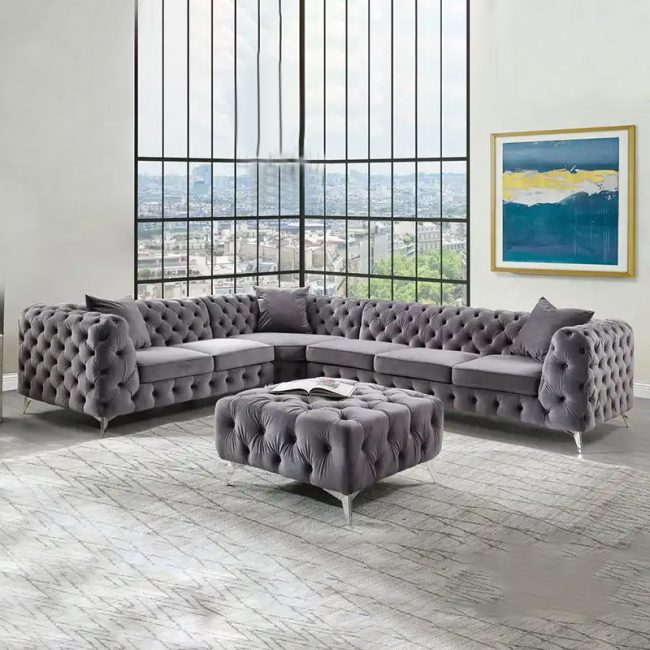 Modern Chesterfield L Shaped Corner Sofas