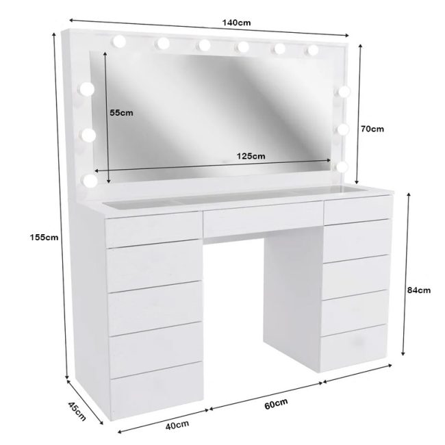 Modern Classic Dressing Table with Mirror