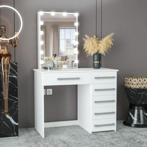 Purchase today Modern Lighted Makeup Table with Mirror