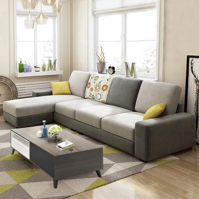 Modern Living Room Fabric Upholstered Modular Sofa