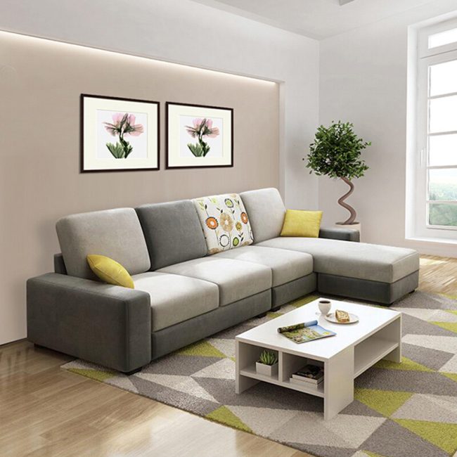 Modern Living Room Fabric Upholstered Modular Sofa