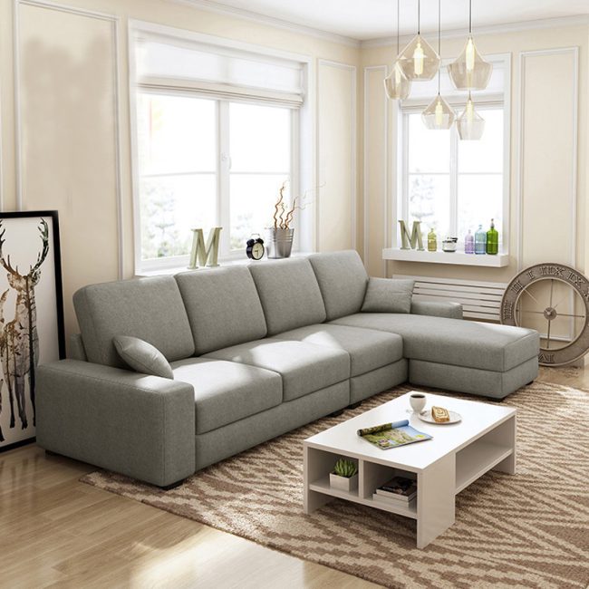 Modern Living Room Fabric Upholstered Modular Sofa