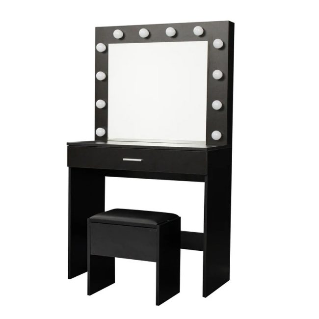 Modern Style 1 Drawer Makeup Table with LED Light